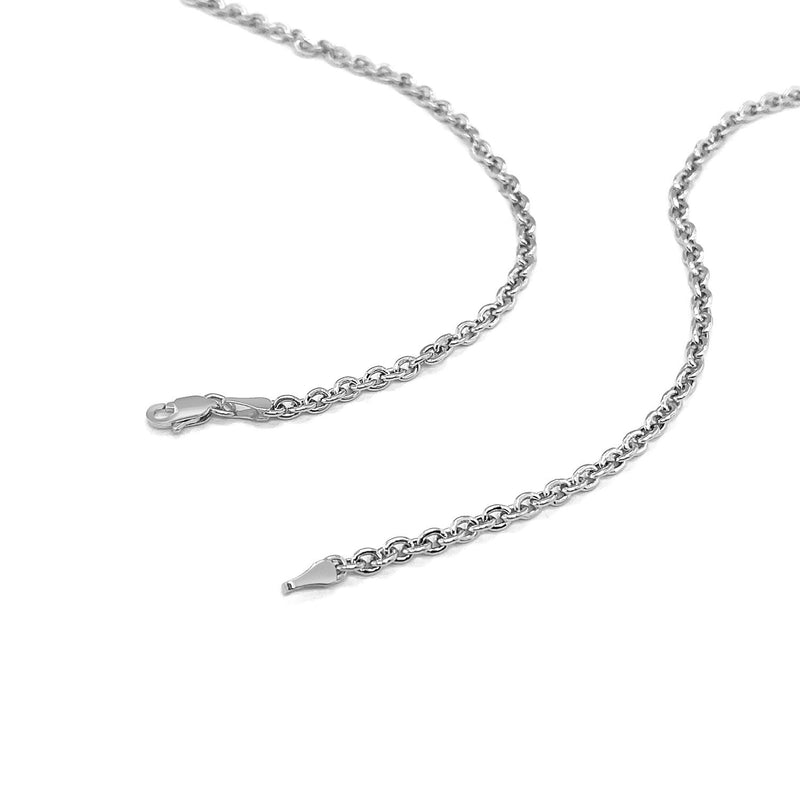 3.0mm 14k White Gold Forsantina  Lite Cable Link Chain - Premium Chains - Just $592.99! Shop now at Pulse Designer Fashion