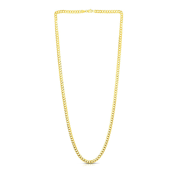 4.7mm 14k Yellow Gold Solid Curb Chain - Premium Chains - Just $1862.99! Shop now at Pulse Designer Fashion