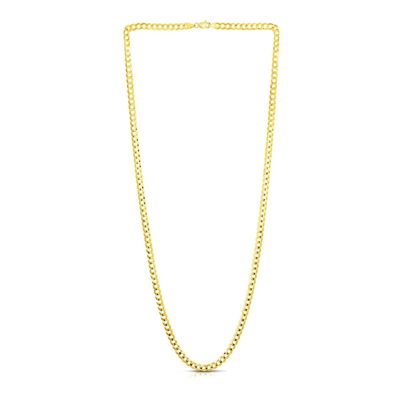 4.7mm 14k Yellow Gold Solid Curb Chain - Premium Chains - Just $1862.99! Shop now at Pulse Designer Fashion