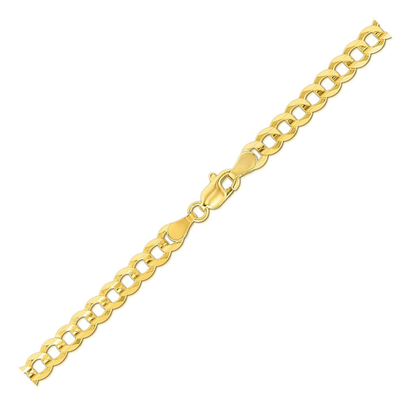 4.7mm 14k Yellow Gold Solid Curb Chain - Premium Chains - Just $1862.99! Shop now at Pulse Designer Fashion