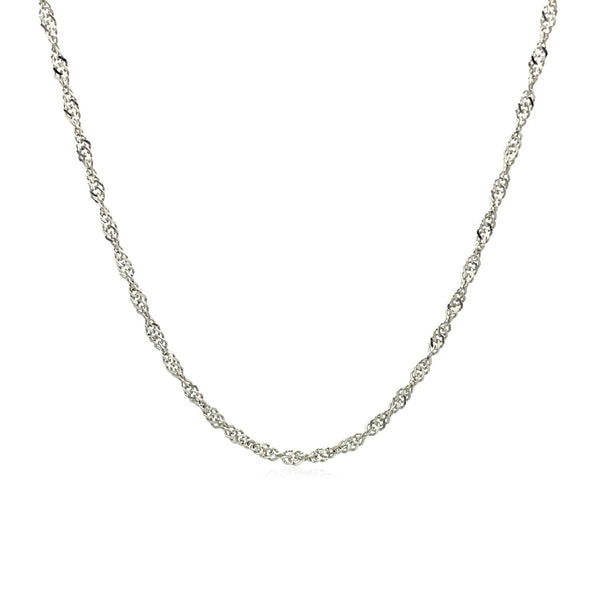 10k White Gold Singapore Chain 1.5mm - Premium Chains - Just $175.99! Shop now at Pulse Designer Fashion