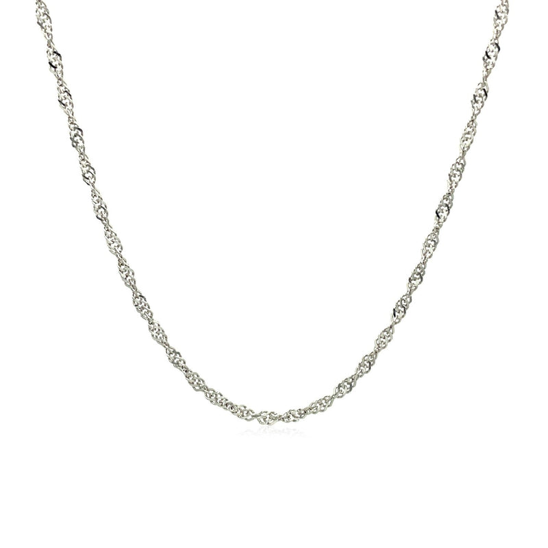 10k White Gold Singapore Chain 1.5mm - Premium Chains - Just $175.99! Shop now at Pulse Designer Fashion