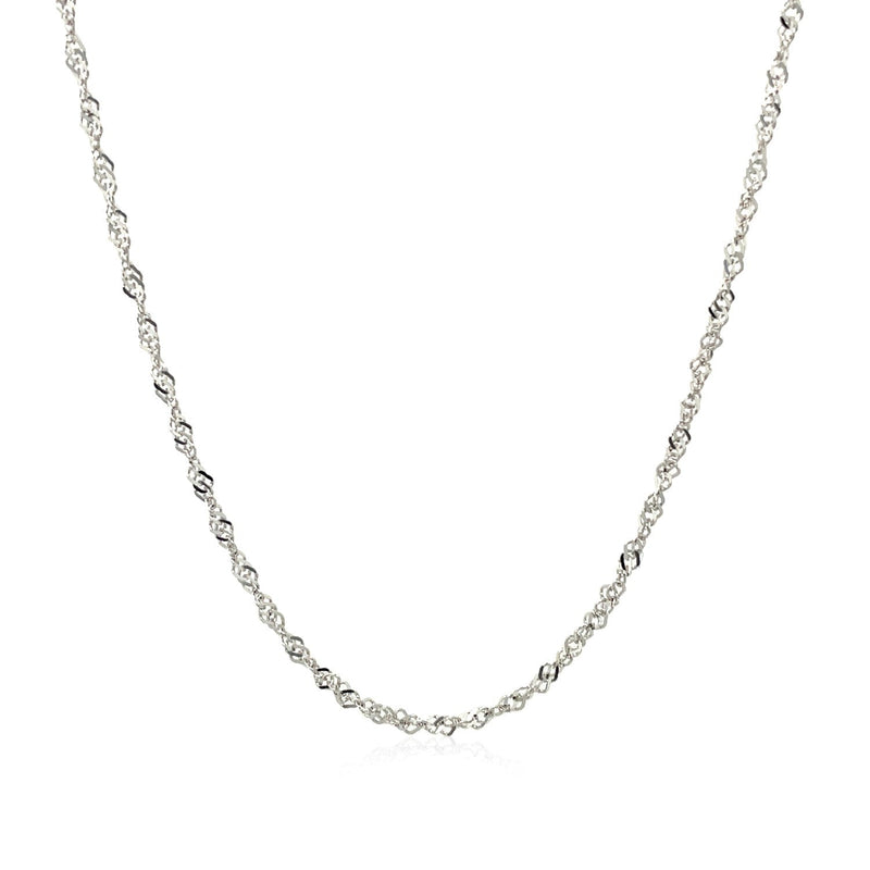 14k White Gold Singapore Chain 1.5mm - Premium Chains - Just $204.99! Shop now at Pulse Designer Fashion