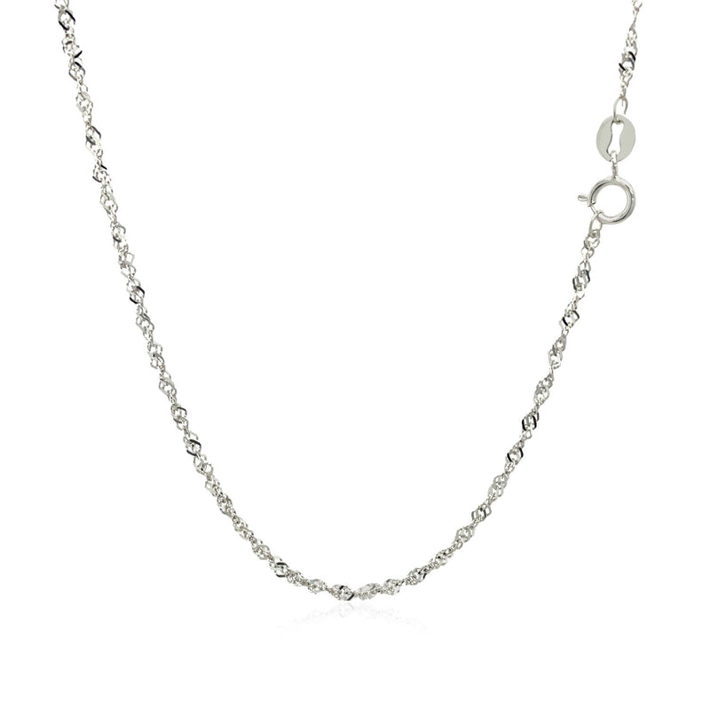 14k White Gold Singapore Chain 1.5mm - Premium Chains - Just $204.99! Shop now at Pulse Designer Fashion