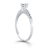 14k White Gold Engagement Ring with Diamond Band Design - Premium Rings - Just $3712.99! Shop now at Pulse Designer Fashion