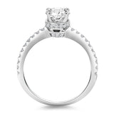 14k White Gold Diamond Collar Engagement Ring - Premium Rings - Just $4054.99! Shop now at Pulse Designer Fashion