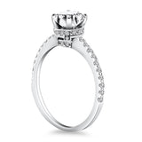 14k White Gold Diamond Collar Engagement Ring - Premium Rings - Just $4054.99! Shop now at Pulse Designer Fashion