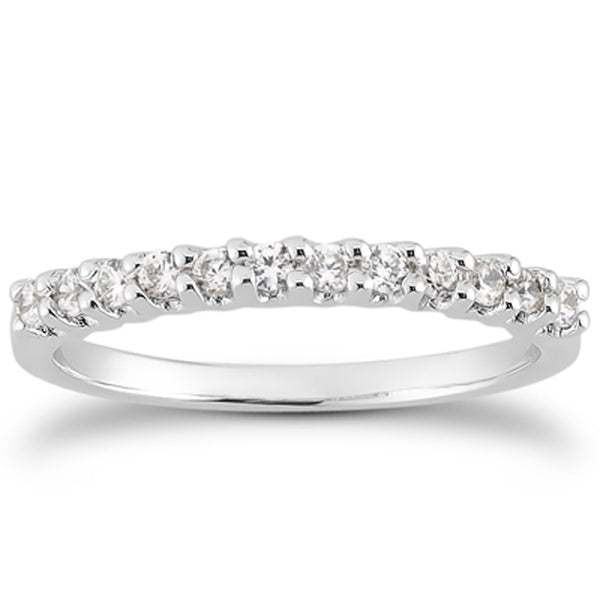 14k White Gold Fancy U Setting Shared Prong Diamond Wedding Ring Band - Premium Rings - Just $1188.99! Shop now at Pulse Designer Fashion