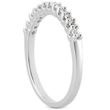 14k White Gold Fancy U Setting Shared Prong Diamond Wedding Ring Band - Premium Rings - Just $1188.99! Shop now at Pulse Designer Fashion