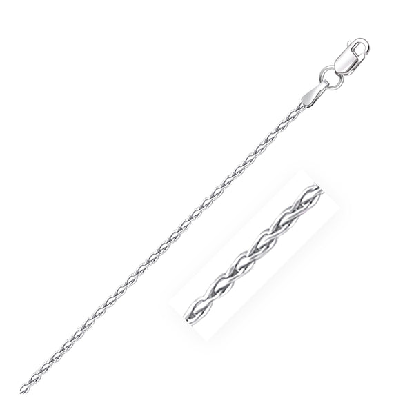 14k White Gold Round Wheat Anklet 1.8mm - Premium Anklets - Just $532.99! Shop now at Pulse Designer Fashion