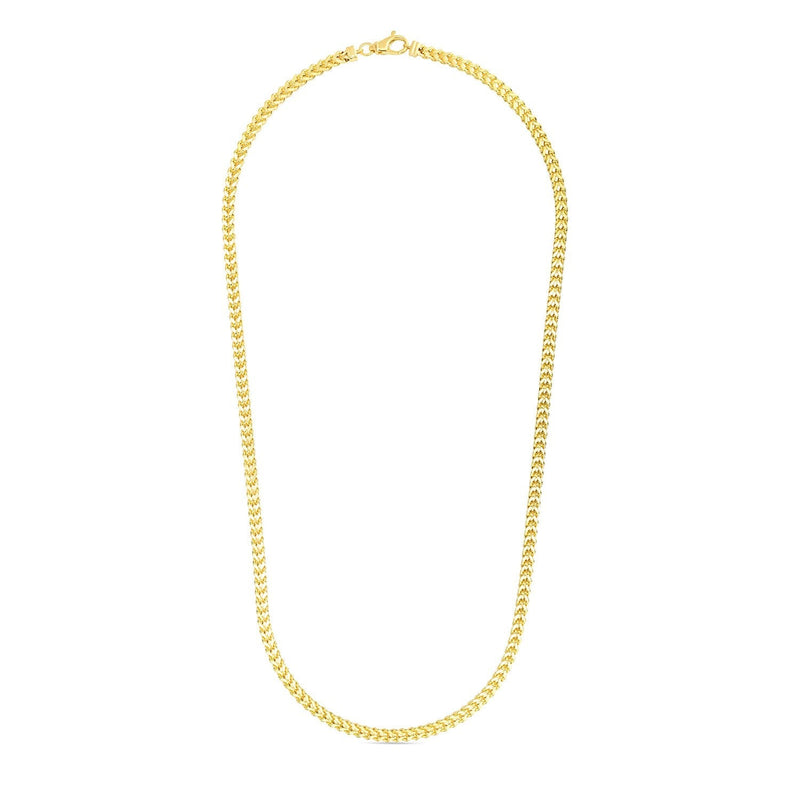 3.9mm 14k Yellow Gold Square Franco Chain - Premium Chains - Just $3053.99! Shop now at Pulse Designer Fashion