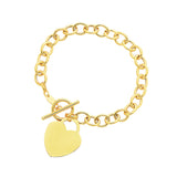 Toggle Bracelet with Heart Charm in 14k Yellow Gold - Premium Bracelets - Just $1166.99! Shop now at Pulse Designer Fashion