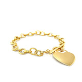 Toggle Bracelet with Heart Charm in 14k Yellow Gold - Premium Bracelets - Just $1166.99! Shop now at Pulse Designer Fashion