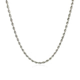 2.25mm 14k White Gold Solid Diamond Cut Rope Chain - Premium Chains - Just $732.99! Shop now at Pulse Designer Fashion