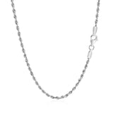 2.25mm 14k White Gold Solid Diamond Cut Rope Chain - Premium Chains - Just $732.99! Shop now at Pulse Designer Fashion