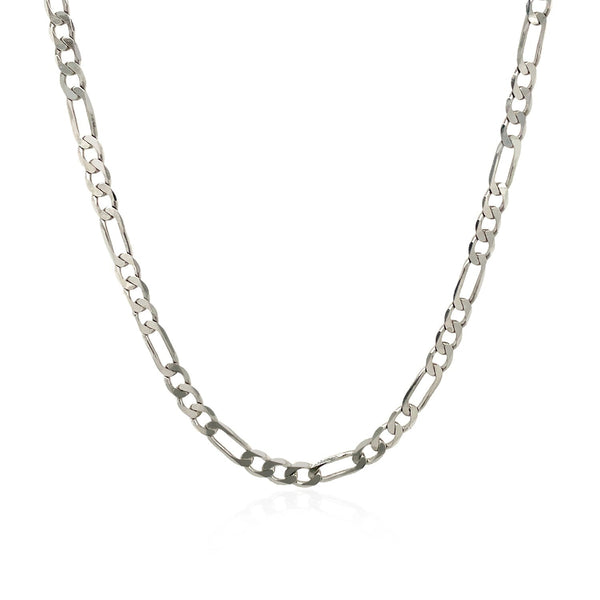 3.0mm 14k White Gold Solid Figaro Chain - Premium Chains - Just $1089.99! Shop now at Pulse Designer Fashion