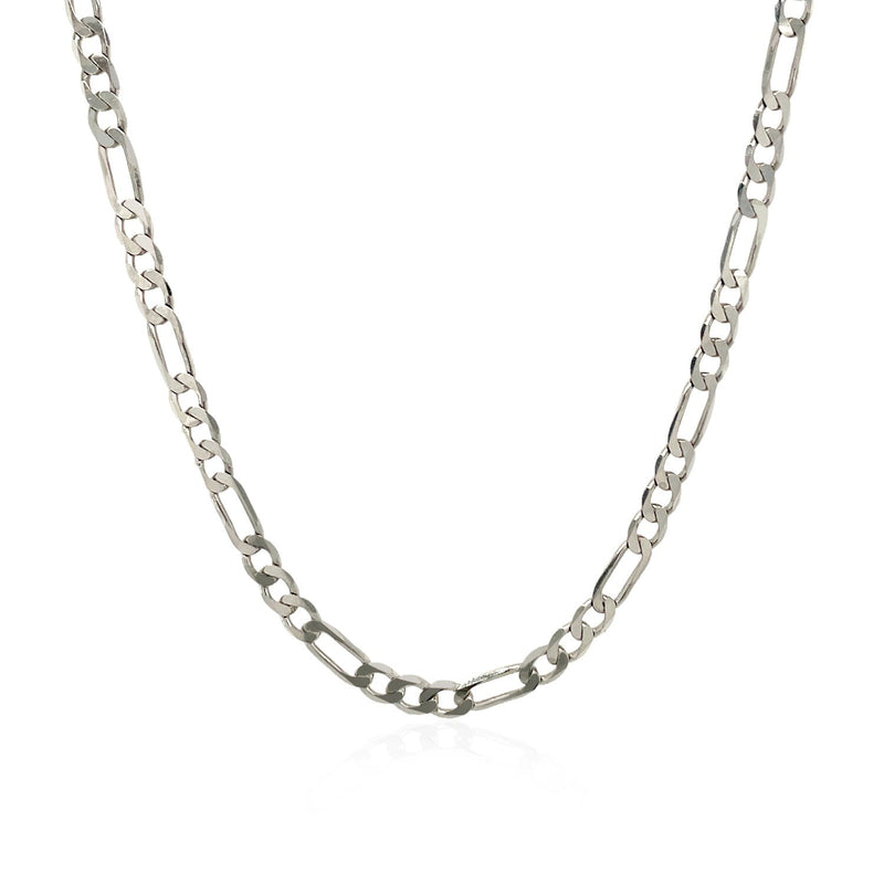 3.0mm 14k White Gold Solid Figaro Chain - Premium Chains - Just $1089.99! Shop now at Pulse Designer Fashion