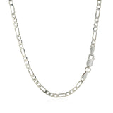 3.0mm 14k White Gold Solid Figaro Chain - Premium Chains - Just $1089.99! Shop now at Pulse Designer Fashion