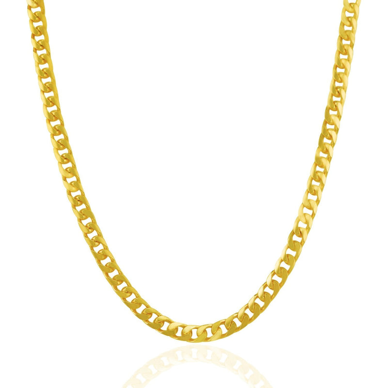 4.4mm 14k Yellow Gold Solid Miami Cuban Chain - Premium Chains - Just $4737.99! Shop now at Pulse Designer Fashion