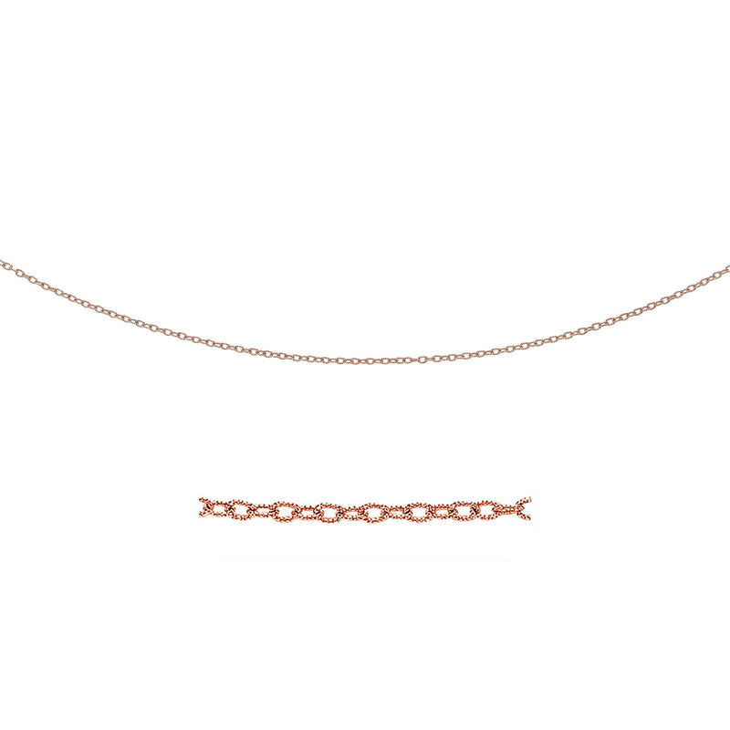 2.5mm 14k Rose Gold Pendant Chain with Textured Links - Premium Chains - Just $350.99! Shop now at Pulse Designer Fashion