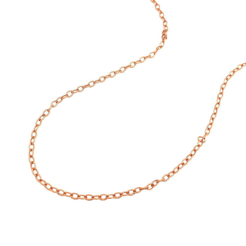 2.5mm 14k Rose Gold Pendant Chain with Textured Links - Premium Chains - Just $350.99! Shop now at Pulse Designer Fashion