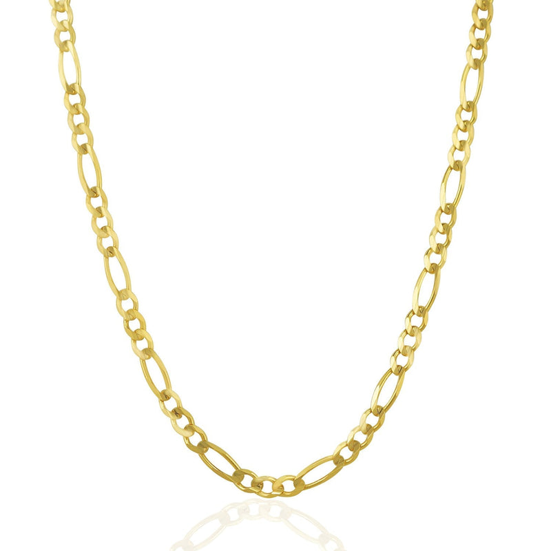 4.5mm 14k Yellow Gold Solid Figaro Chain - Premium Chains - Just $1903.99! Shop now at Pulse Designer Fashion