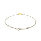 14k Yellow Gold and Sterling Silver Anklet with a Single Open Heart Station - Premium Anklets - Just $177.99! Shop now at Pulse Designer Fashion