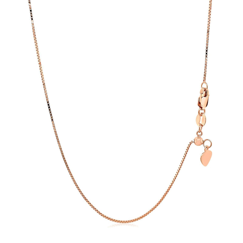 14k Rose Gold Adjustable Box Chain 0.7mm - Premium Chains - Just $348.99! Shop now at Pulse Designer Fashion