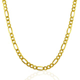 4.6mm 10k Yellow Gold Lite Figaro Chain - Premium Chains - Just $483.99! Shop now at Pulse Designer Fashion