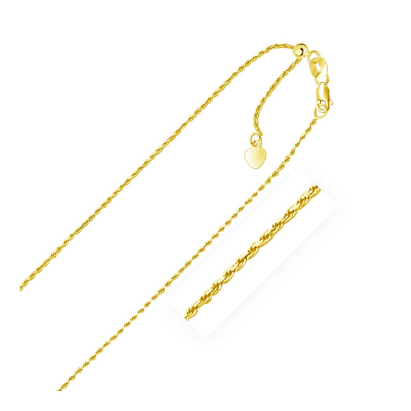 10k Yellow Gold Adjustable Rope Chain 1.0mm - Premium Chains - Just $346.99! Shop now at Pulse Designer Fashion