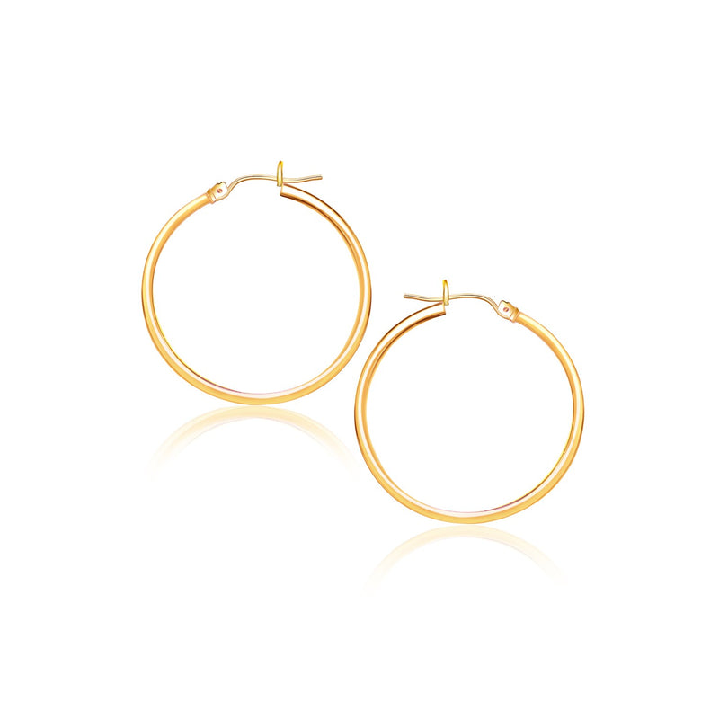 14k Yellow Gold Polished Hoop Earrings (40 mm) - Premium Earrings - Just $306.99! Shop now at Pulse Designer Fashion