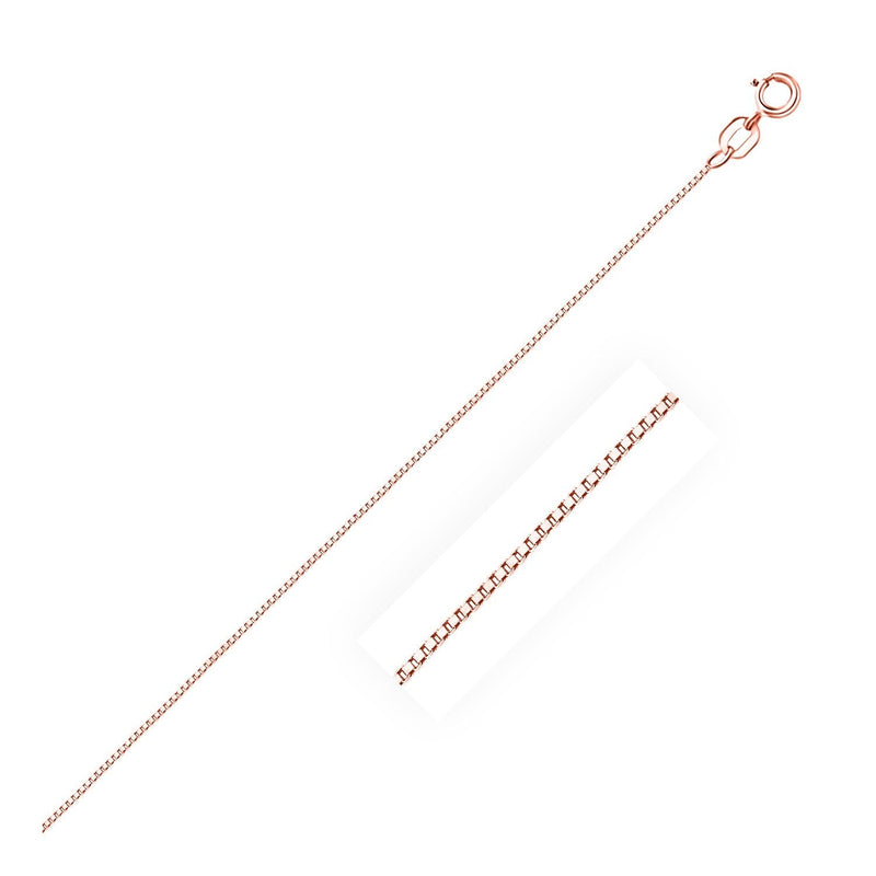 14k Rose Gold Classic Box Chain 0.6mm - Premium Chains - Just $165.99! Shop now at Pulse Designer Fashion