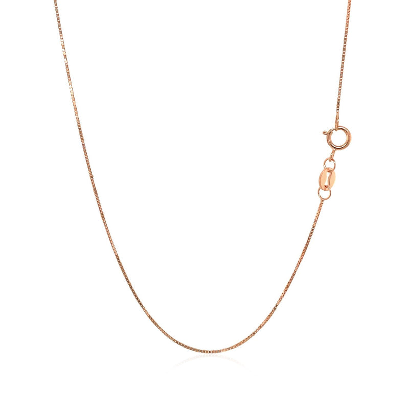 14k Rose Gold Classic Box Chain 0.6mm - Premium Chains - Just $165.99! Shop now at Pulse Designer Fashion