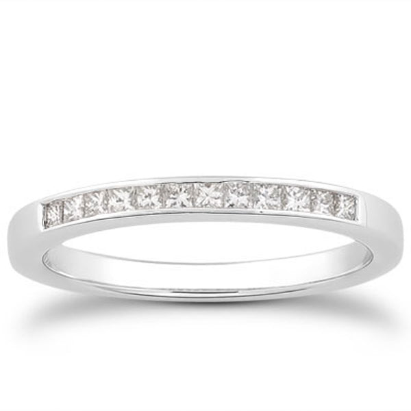 14k White Gold Channel Set Princess Diamond Wedding Ring Band - Premium Rings - Just $1425.99! Shop now at Pulse Designer Fashion