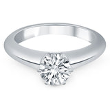 14k White Gold Solitaire Cathedral Engagement Ring - Premium Rings - Just $3489.99! Shop now at Pulse Designer Fashion