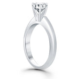 14k White Gold Solitaire Cathedral Engagement Ring - Premium Rings - Just $3489.99! Shop now at Pulse Designer Fashion