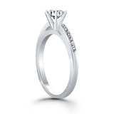 14k White Gold Diamond Channel Cathedral Engagement Ring - Premium Rings - Just $3825.99! Shop now at Pulse Designer Fashion