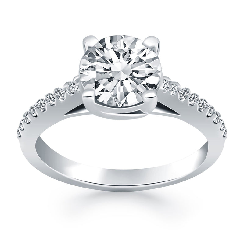 14k White Gold Trellis Diamond Engagement Ring - Premium Rings - Just $3712.99! Shop now at Pulse Designer Fashion