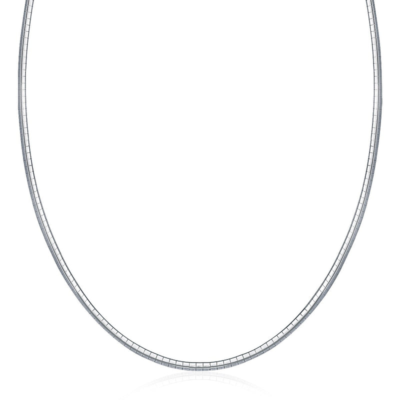 Sterling Silver Classic Omega Chain Necklace (3.0mm) - Premium Necklaces - Just $78.99! Shop now at Pulse Designer Fashion