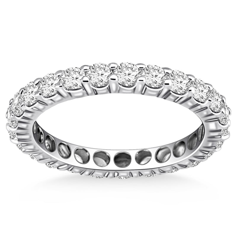 14k White Gold Ageless Round Cut Diamond Eternity Ring - Premium Rings - Just $3532.99! Shop now at Pulse Designer Fashion