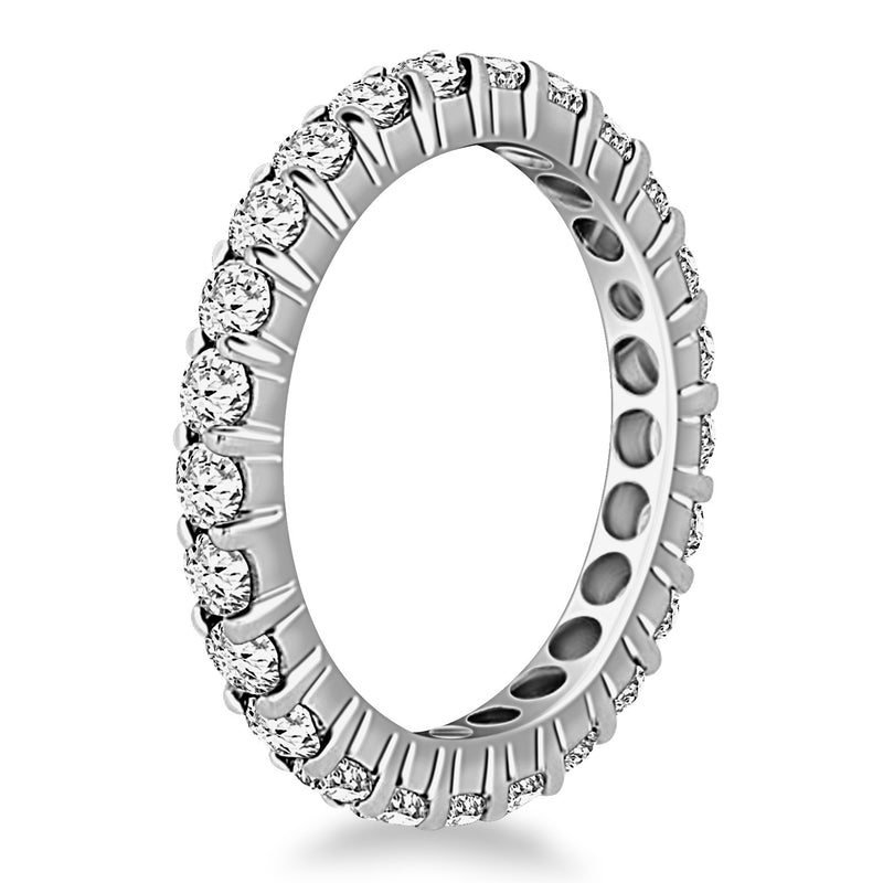 14k White Gold Ageless Round Cut Diamond Eternity Ring - Premium Rings - Just $3532.99! Shop now at Pulse Designer Fashion