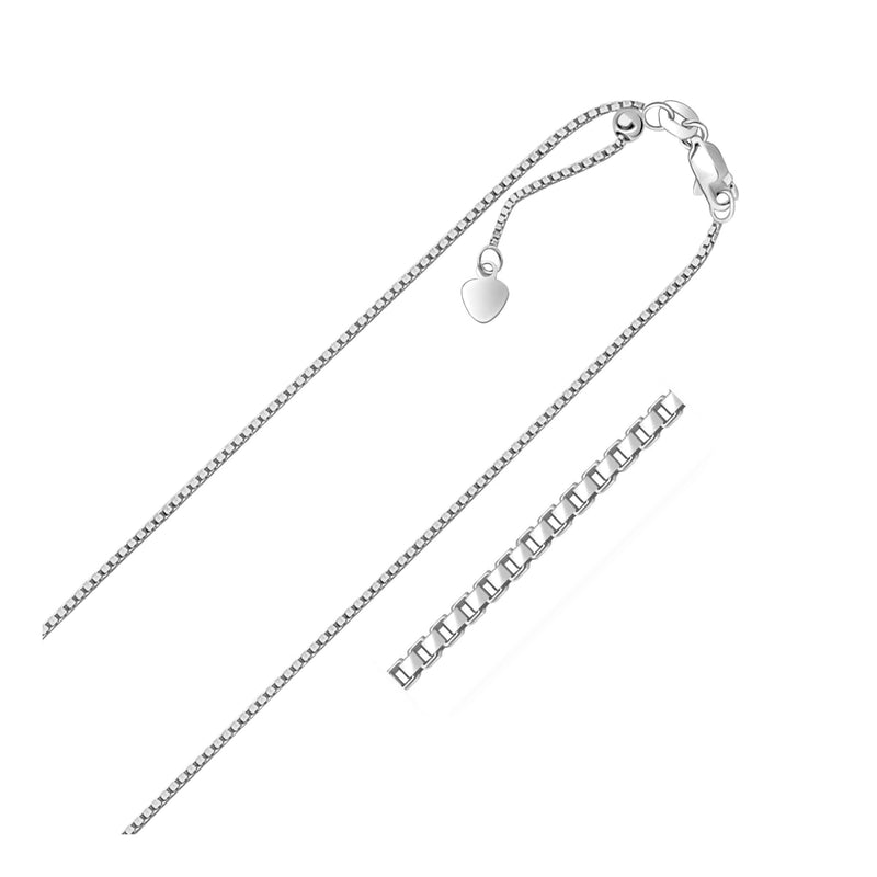 14k White Gold Adjustable Box Chain 1.1mm - Premium Chains - Just $614.99! Shop now at Pulse Designer Fashion