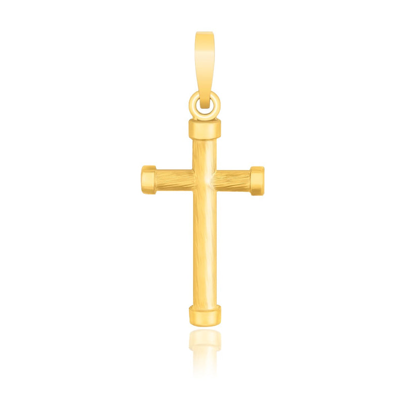 14k Yellow Gold Cross Pendant with Rounded Ends - Premium Pendants - Just $199.99! Shop now at Pulse Designer Fashion