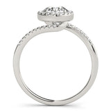 14k White Gold Halo Design Bypass Round Diamond Engagement Ring (5/8 cttw) - Premium Rings - Just $3602.99! Shop now at Pulse Designer Fashion