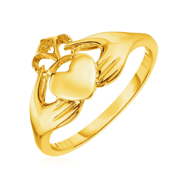 14k Yellow Gold Claddagh Ring - Premium Rings - Just $445.99! Shop now at Pulse Designer Fashion