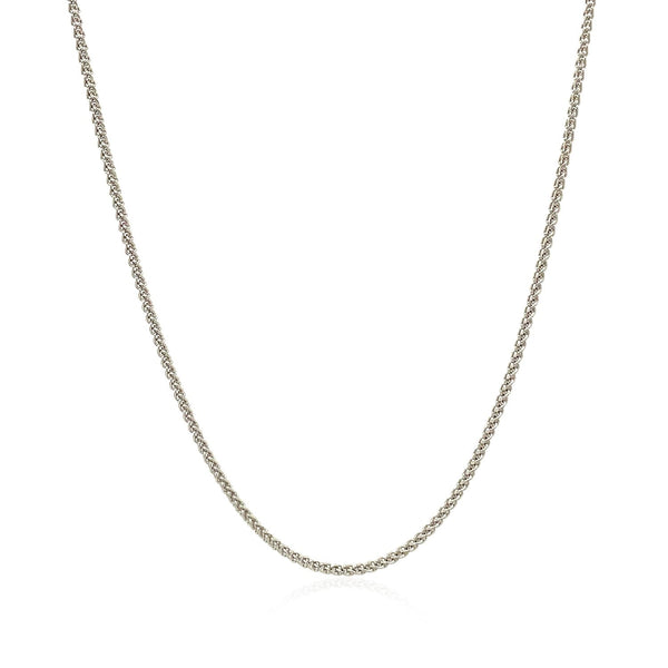 18k White Gold Round Wheat Chain 1.4mm - Premium Chains - Just $650.99! Shop now at Pulse Designer Fashion