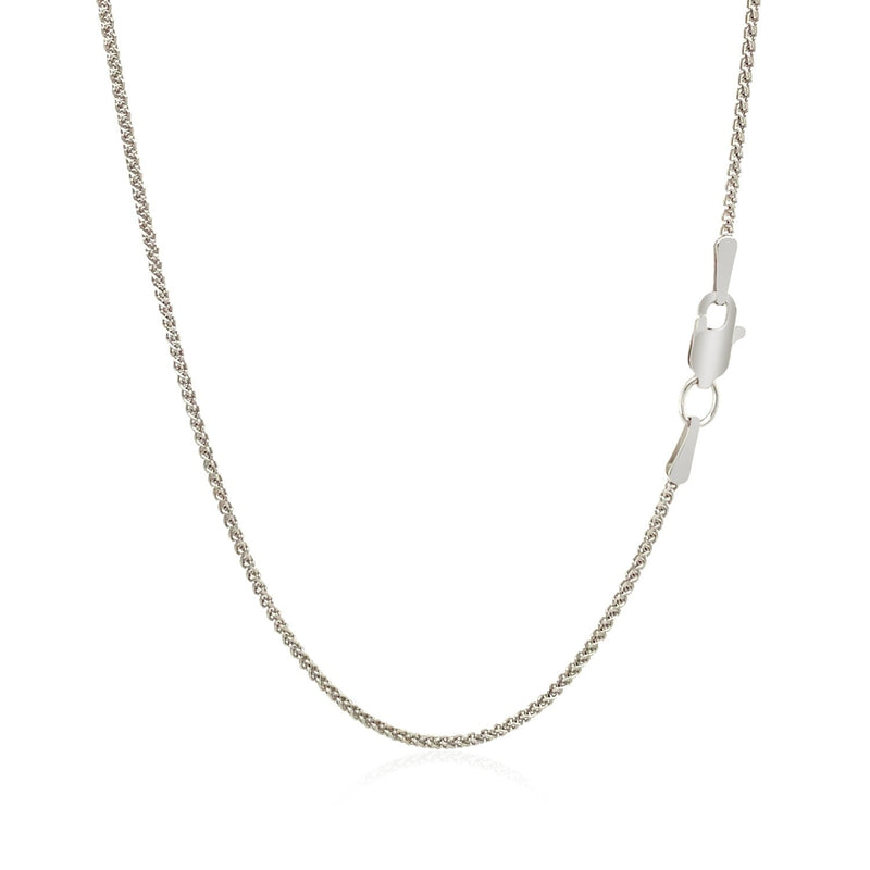 18k White Gold Round Wheat Chain 1.4mm - Premium Chains - Just $650.99! Shop now at Pulse Designer Fashion