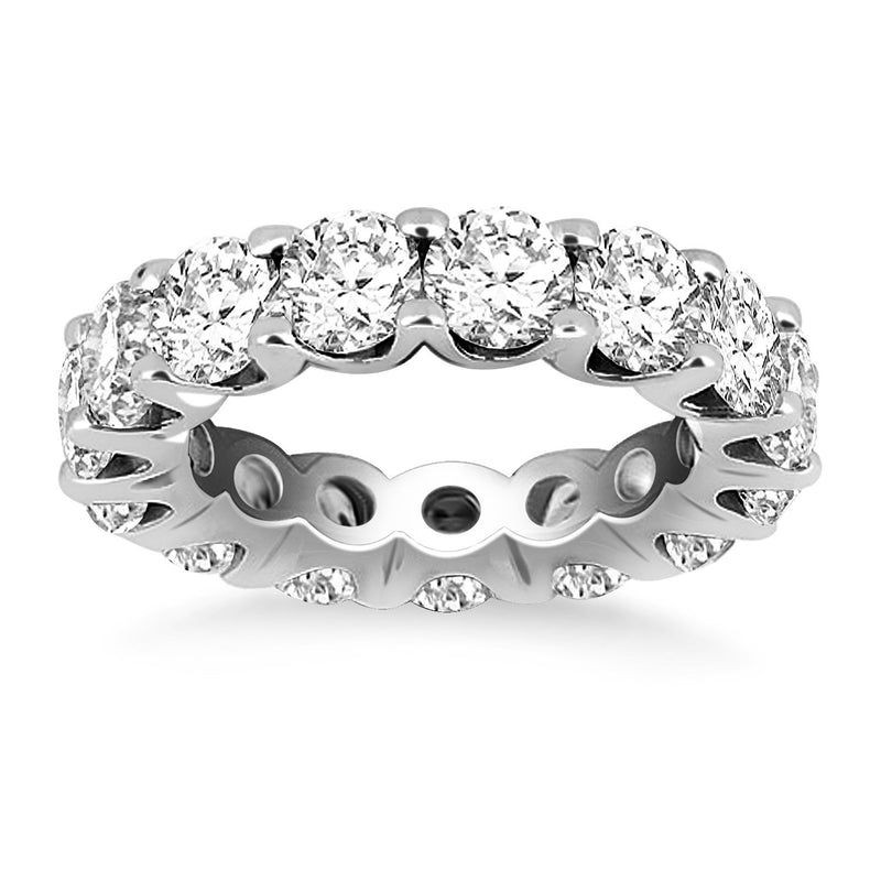 14k White Gold Round Diamond Decorated Eternity Ring - Premium Rings - Just $15035.99! Shop now at Pulse Designer Fashion