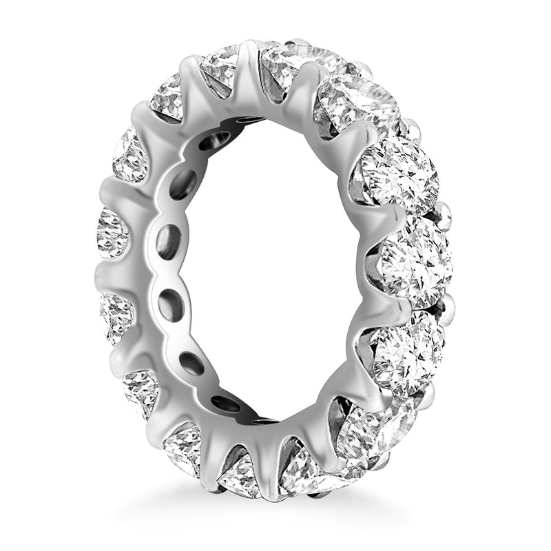 14k White Gold Round Diamond Decorated Eternity Ring - Premium Rings - Just $15035.99! Shop now at Pulse Designer Fashion