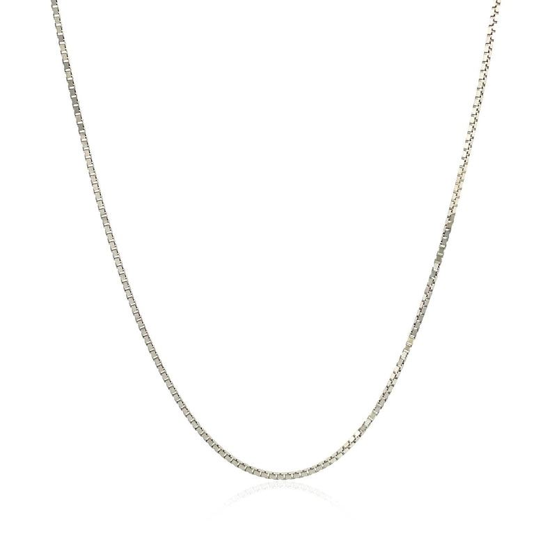 10k White Gold Classic Box Chain 0.8mm - Premium Chains - Just $225.99! Shop now at Pulse Designer Fashion